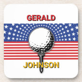 Amerikas Patriotisches Golfdesign Getränkeuntersetzer (Vorderseite)