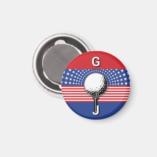 Amerikas Patriotisches Golfdesign Magnet (Vorderseite/Rückseite)