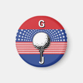 Amerikas Patriotisches Golfdesign Magnet (Vorne)
