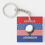 Amerikas Patriotisches Golfdesign Schlüsselanhänger (Vorderseite)
