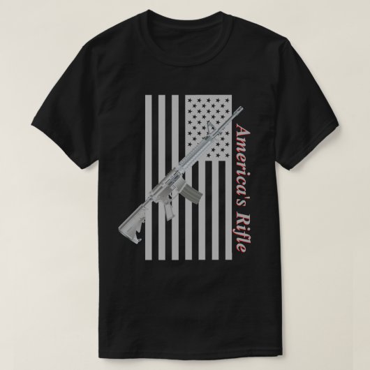 Amerikas Rifle USA Flag Favorit Schwarze Farbe T-Shirt (Design vorne)