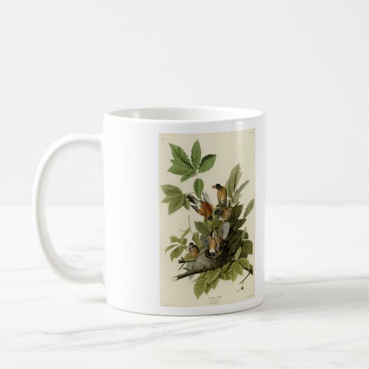 Amerikas Robin von Audubons Vögeln Kaffeetasse (Links)