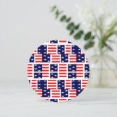 Amerikas Rot-Blau-Einladung Circle Einladung (Stehend Vorderseite)