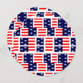 Amerikas Rot-Blau-Einladung Circle Einladung (Vorne/Hinten)