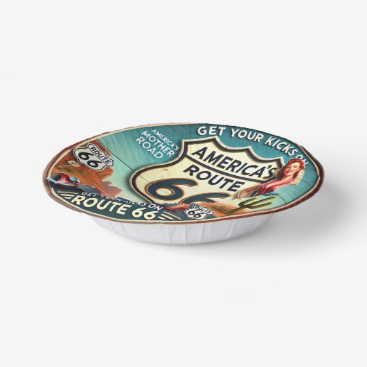 Amerikas Route 66 Pappteller (Gewinkelt)