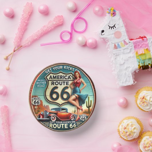Amerikas Route 66 Pappteller (Party)