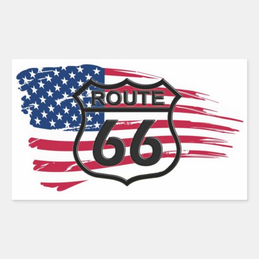 Amerikas Route 66 Rechteckiger Aufkleber (Vorderseite)