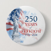 Amerikas Semiquincentennial 250 Jahre Freiheit Button (Vorderseite)