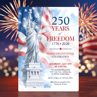 Amerikas Semiquincentennial USA 250 Jahre Freiheit Einladung
