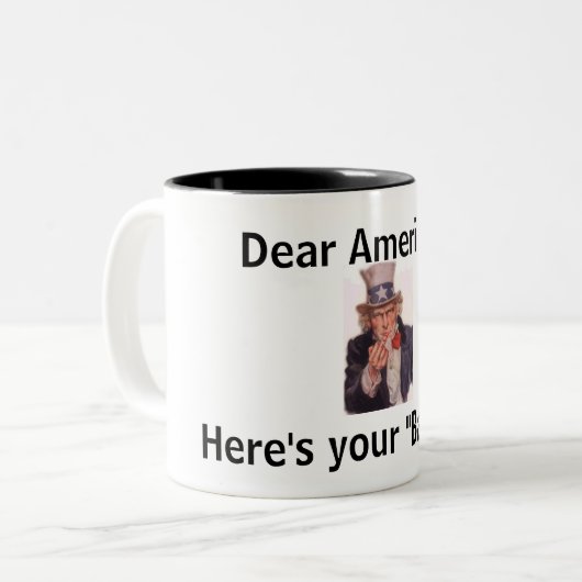 Amerikas Sicherheitsleistungs-Tasse Zweifarbige Tasse (Vorderseite Links)