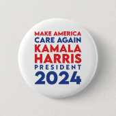 Amerikas Sorge um Harris Präsident 2024 Button (Vorderseite)