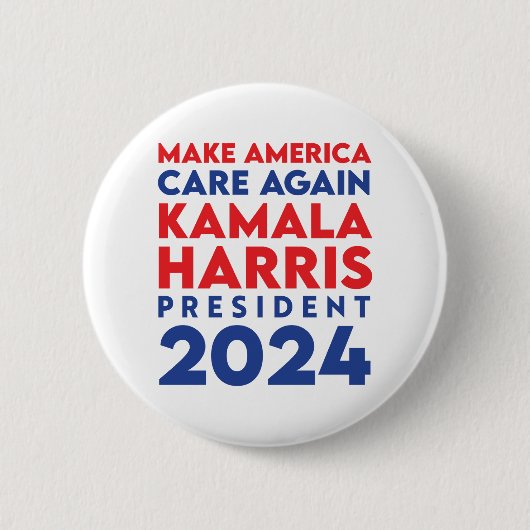 Amerikas Sorge um Harris Präsident 2024 Button (Vorderseite)