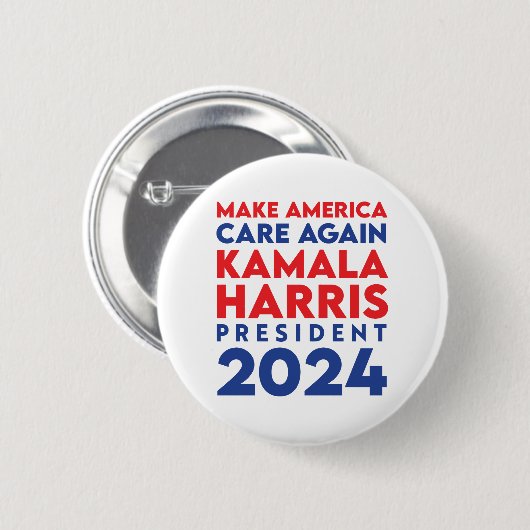 Amerikas Sorge um Harris Präsident 2024 Button (Vorne & Hinten)