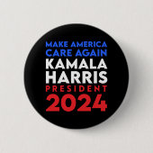 Amerikas Sorge um Harris Präsident 2024 Button (Vorderseite)