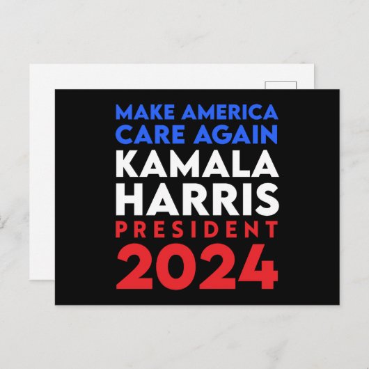 Amerikas Sorge um Harris Präsident 2024 Postkarte (Vorne/Hinten)