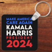 Amerikas Sorge um Harris Präsident 2024 Schlüsselanhänger (Rückseite)