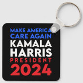 Amerikas Sorge um Harris Präsident 2024 Schlüsselanhänger (Rückseite)