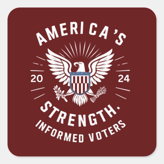 Amerikas Stärke Quadratischer Aufkleber (Vorderseite)