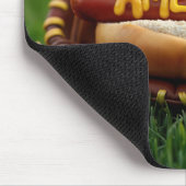 Amerikas Text auf einem heißen Hund im Baseballhan Mousepad (Ecke)