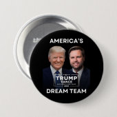 Amerikas Traumteam 2024 Trump - politischer Knopf Button (Vorne & Hinten)