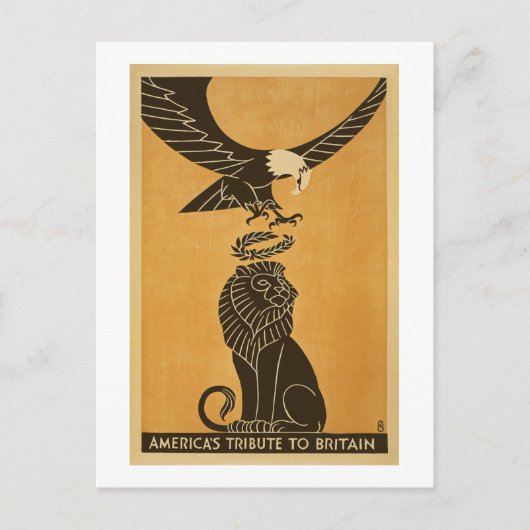 Amerikas Tribut an Großbritannien Großbritannien, Postkarte (Vorderseite)