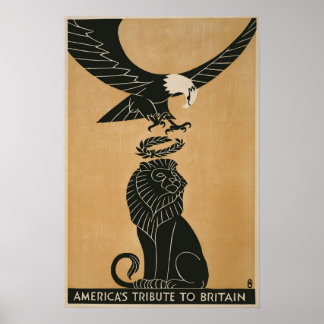 Amerikas Tribut an Großbritannien im Ersten Weltkr Poster