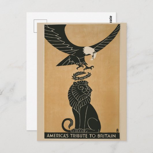 Amerikas Tribut an Großbritannien im Ersten Weltkr Postkarte (Vorne/Hinten)