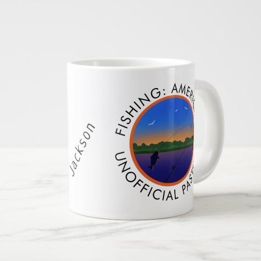 Amerikas unamtlicher Pastime-Fischfang Jumbo-Tasse (Vorderseite Rechts)