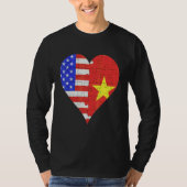 Amerikas vietnamesische Flaggenherz T-Shirt (Vorderseite)