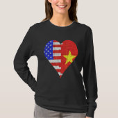 Amerikas vietnamesische Flaggenherz T-Shirt (Vorderseite)