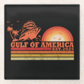 Amerikas Vintager amerikanischer Patriotismus im G Glasuntersetzer (Vorderseite)