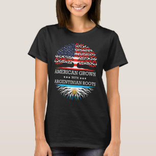 Amerikas Wachstum mit argentinischer Roots-Flagge T-Shirt