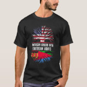 Amerikas Wachstum mit eritreischen Wurzeln US-Flag T-Shirt (Vorderseite)