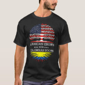 Amerikas Wachstum mit kolumbianischer Roots-Flagge T-Shirt (Vorderseite)