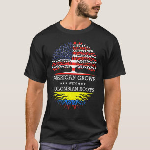 Amerikas Wachstum mit kolumbianischer Roots-Flagge T-Shirt