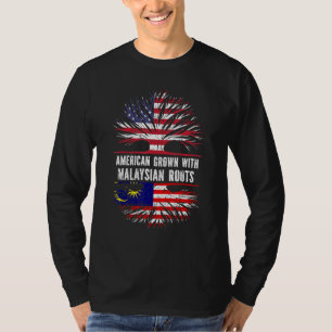 Amerikas Wachstum mit malaysischen Wurzeln US-Flag T-Shirt