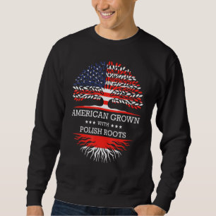 Amerikas Wachstum mit polnischer Wurzel-Flagge der Sweatshirt