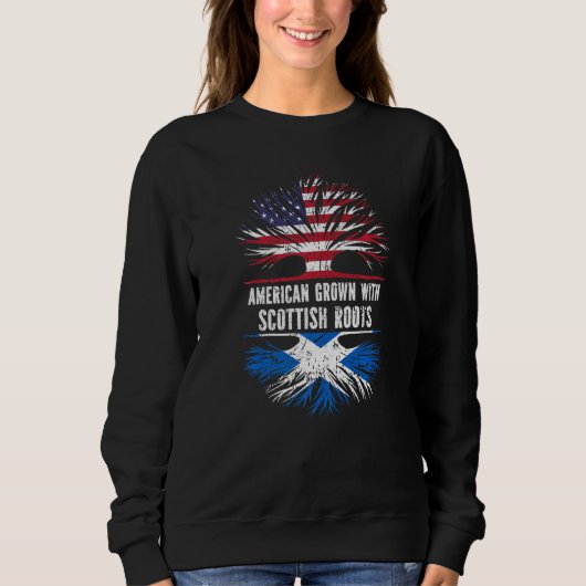 Amerikas Wachstum mit schottischen Roots US-Flagge Sweatshirt (Vorderseite)