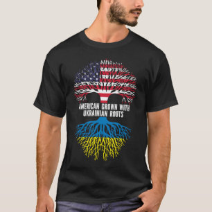 Amerikas Wachstum mit ukrainischer Roots-USA-Flagg T-Shirt