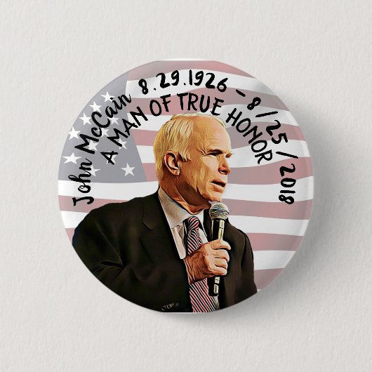 Amerikas Wahrer Hero John McCain-Gedenkmal Button (Vorderseite)