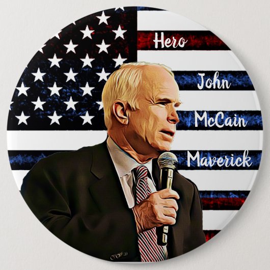 Amerikas Wahrer Hero John McCain-Gedenkmal Button (Vorderseite)