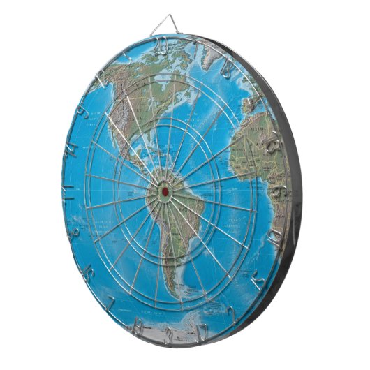 Amerikas World Map Dartboard Dartscheibe (Vorderseite rechts)