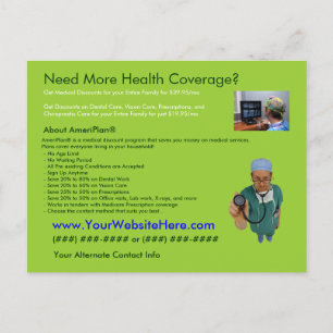 AmeriPlan Health Coverage Postcard Postkarte