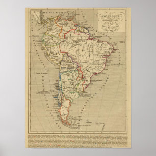 Amerique Meridionale en 1840 Poster