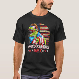 Amerisaur Rex 4 Juli Feuerwerk Vintages T-Shirt