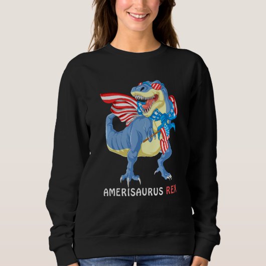 Amerisaurus Dinosaurier 4. Juli Kinder Jungen Männ Sweatshirt (Vorderseite)