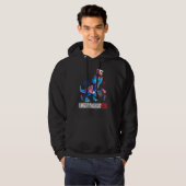 Amerisaurus Rex American Flag 4th of July T Rex Di Hoodie (Vorne ganz)
