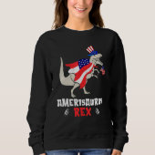 Amerisaurus Rex American Flag 4th of July T Rex Di Sweatshirt (Vorderseite)
