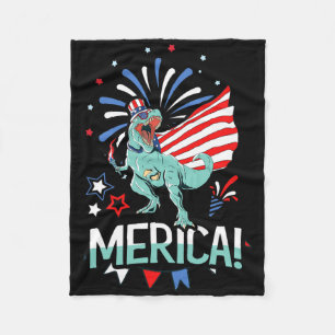 Amerisaurus Rex American Flag Independence Day Mer Fleecedecke