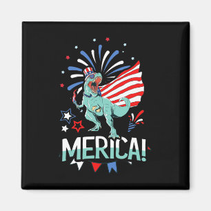 Amerisaurus Rex American Flag Independence Day Mer Magnet